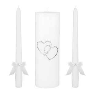 NIB White Hearts Unity Candle Set